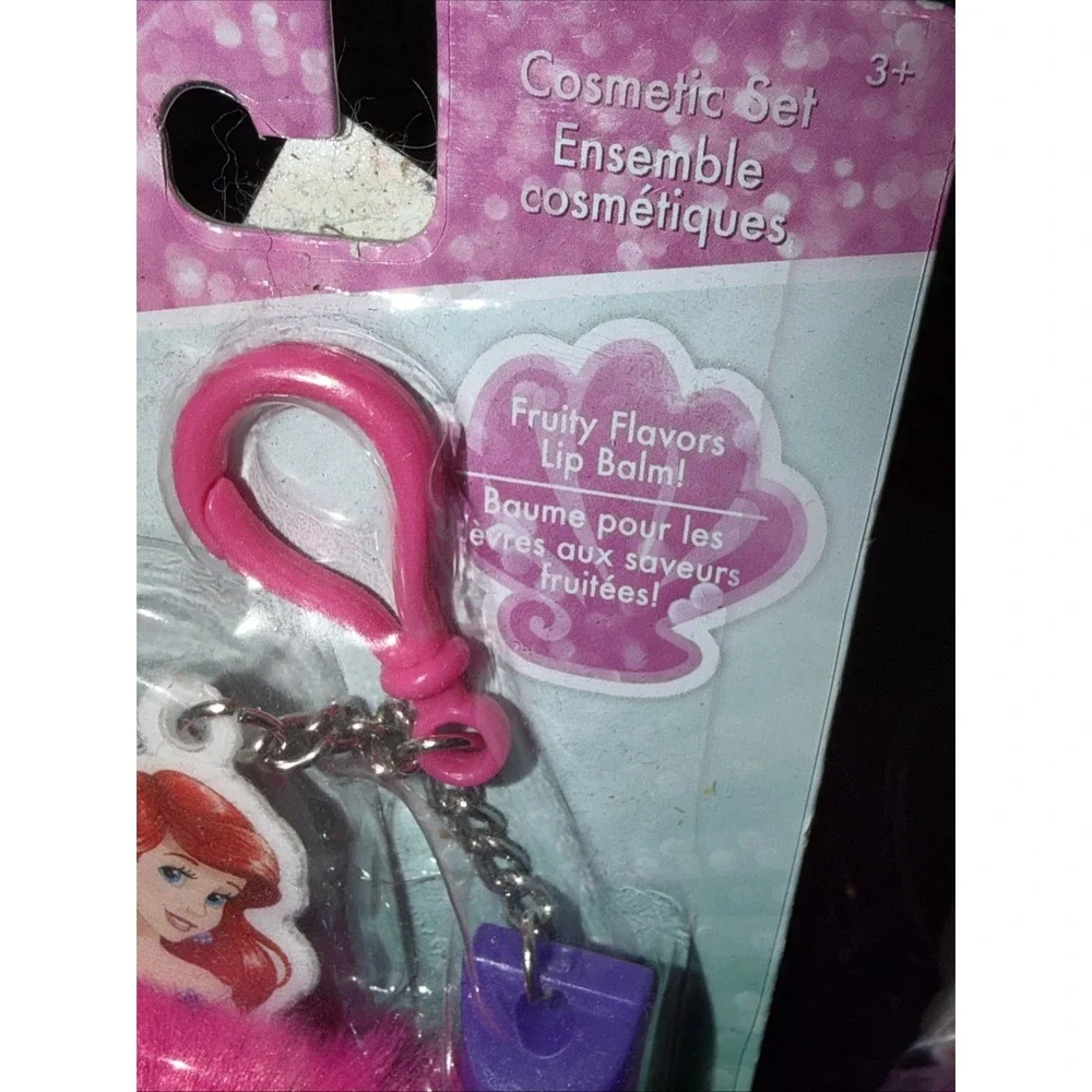 Disney Princess Ariel Rapunzel Lip Balm Keychain Cosmetic Set Lot of 2 New